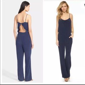 Joie Small Navy Blue Jumpsuit 100% Silk Tieback